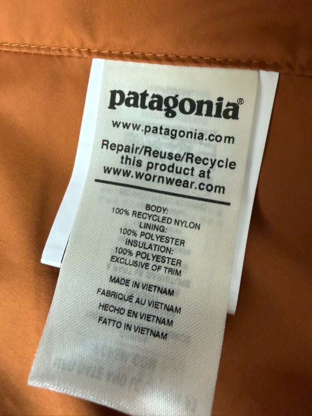 Patagonia Womens XS Yellow Radalie Jacket Buckwheat Gold Puffer Coat 27690 - Picture 7 of 8